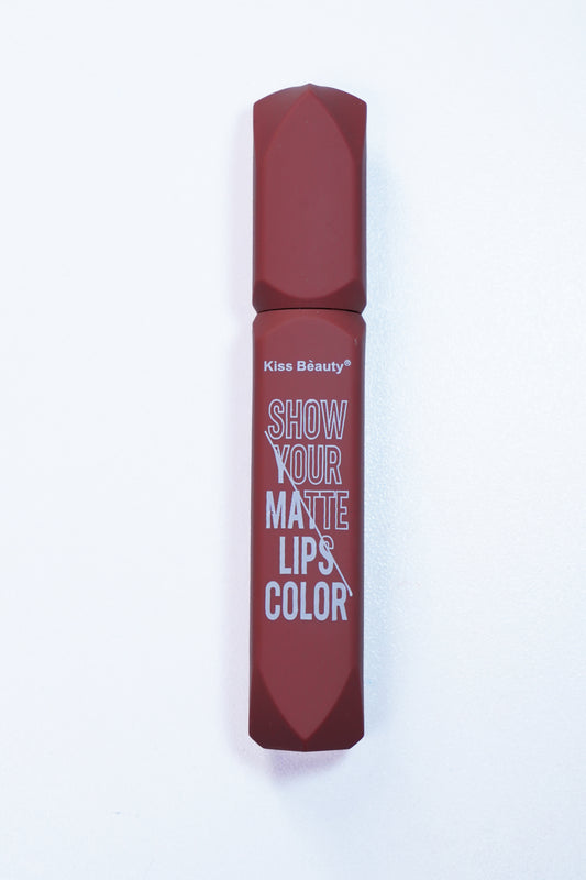 Kiss Beauty Matte Lipstick β Deep Brick Red