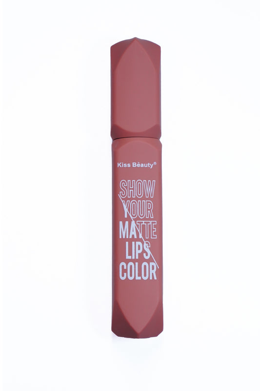 Kiss Beauty Matte Lipstick β Nude Peach Brown