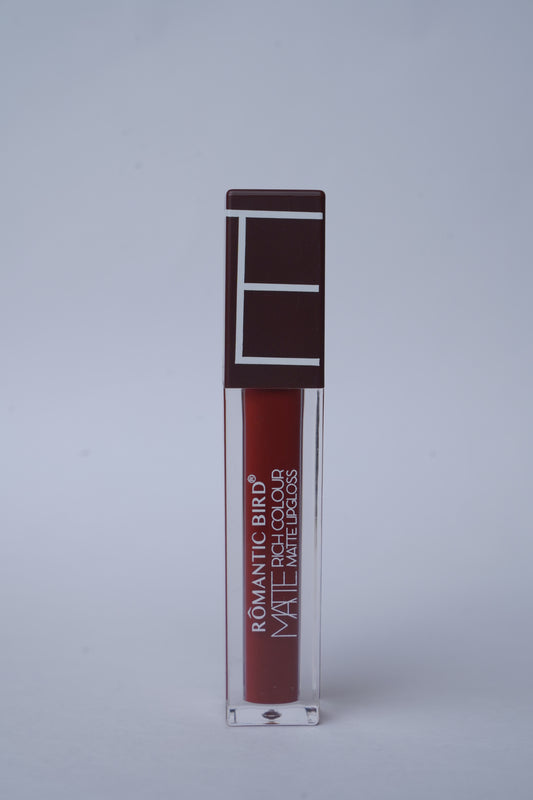 Romantic Bird Matte Rich Colour Lip Gloss – Chocolate Red - 4012